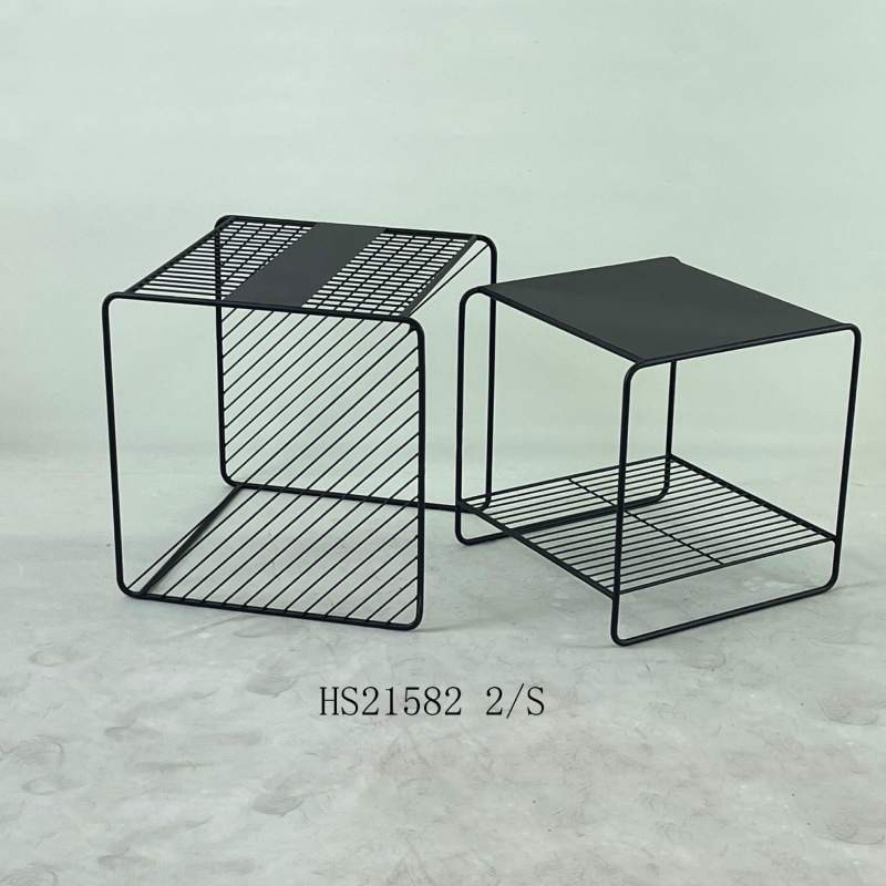 שולחן קפה מרובע מודרני שחור מתכת